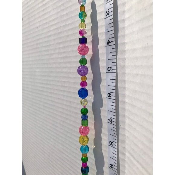 Beaded Suncatcher Various Colors Purple Blue Prism Hanging Patio Decor Yard Art - Picture 5 of 9